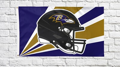 Baltimore Ravens Football 3x5 ft Helmet Flag - Ideal NFL Gift Banner