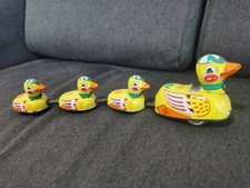 Vintage Ducks Tin toys Mother Duck and Babies