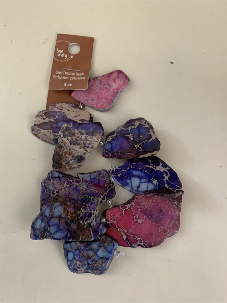 BEAD LANDING 9 Piece Semi Precious Beads Sliced Jasper Purple eBay
