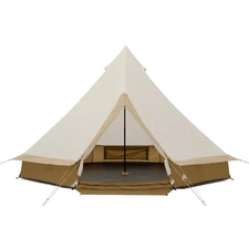 15' X 15' 8-Person Glamping Bell Tent with String Lights, 22.57 Lbs