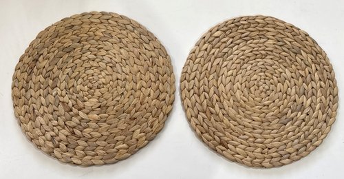 Lot of 2 IKEA Soare Natural Round Placemat Handwoven Rattan - Picture 2 of 9