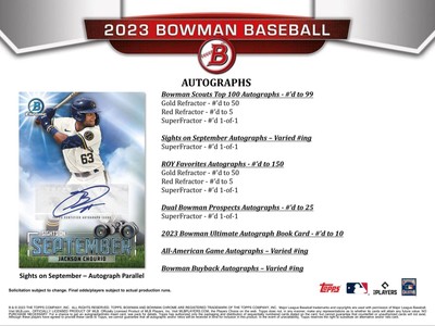 その他 MLB 2023 TOPPS BOWMAN BASEBALL JUMBO Topps 2023 Bowman Baseball Hobby Jumbo Box - 12 Packs for