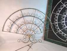 Fan Shaped White Metal Wire Table Top Photo Card Holder Cottage Core Shabby Chic
