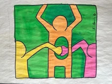 Keith Haring COA Painting Original Drawing Signed Art on Paper