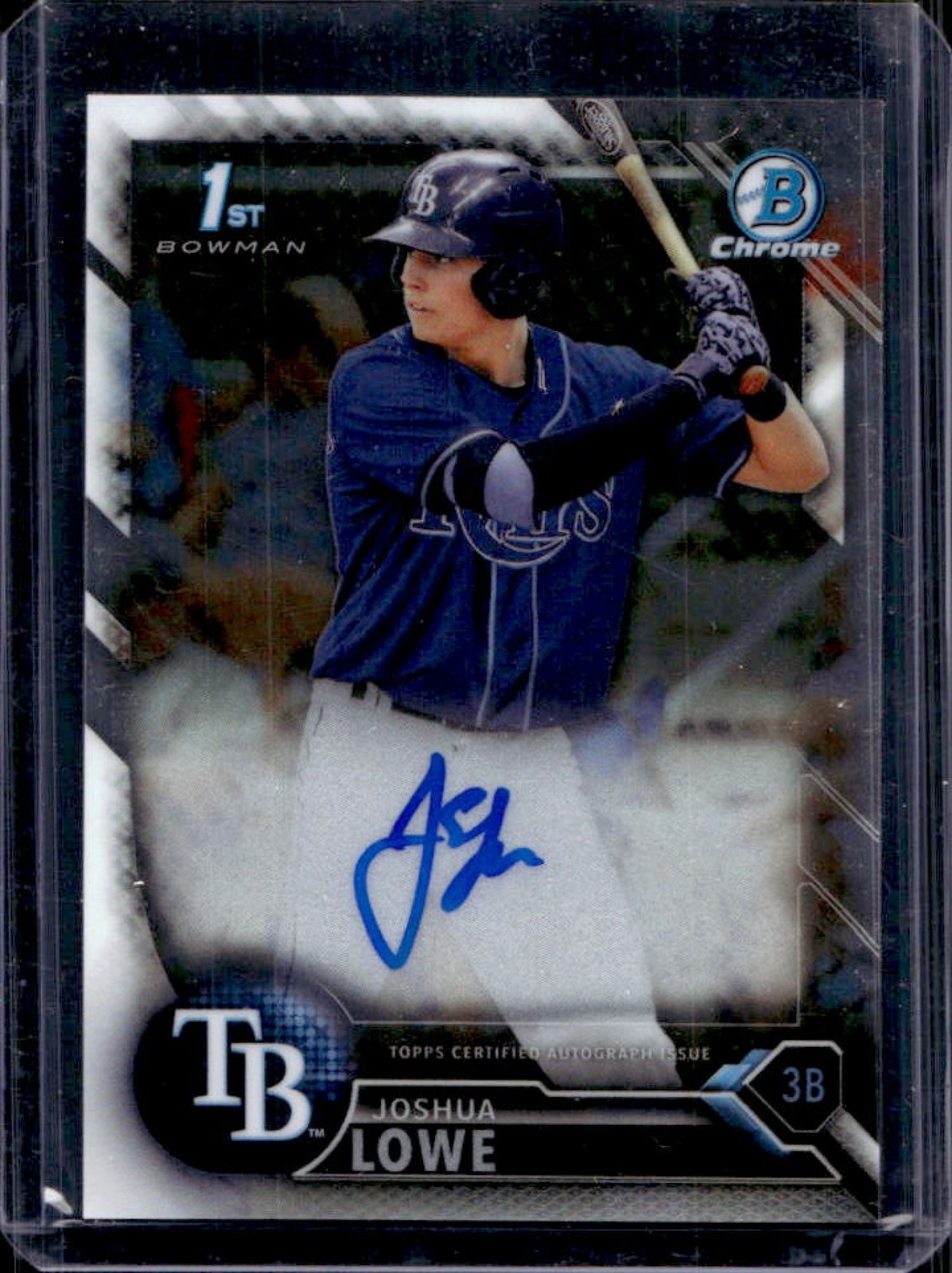 2016 Bowman Draft Joshua Lowe Chrome Auto 1st Prospect #CDA-JL Rays
