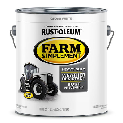 White, Rust-Oleum Gloss Farm and Implement Paint- Gallon, 1 Gallon