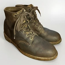 Chippewa Size 11.5 D Classic Brown Leather Lace Up Boots Soft Toe Made In USA