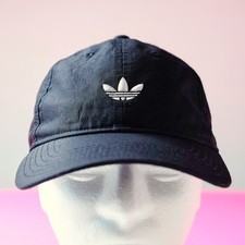 Adidas Embroidered Trefoil Hat Black The Brand with Three Stripe Strapback Dad C