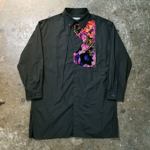 Yohji Yamamoto Pour Homme, Yohji Yamamoto POUR HOMME Long Sleeve Shirt HZ-B18-012 L Black Cotton Tag 2