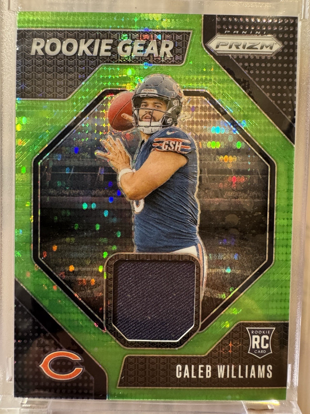 2024 Panini Prizm - Rookie Gear Caleb Williams #RG-CWS Neon Green (MEM, RC) New