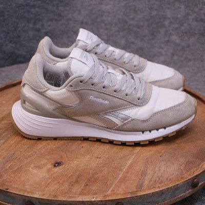 Reebok Classic Legacy AZ AR30193W Womens 7 Gray Beige White Suede Shoe Sneaker