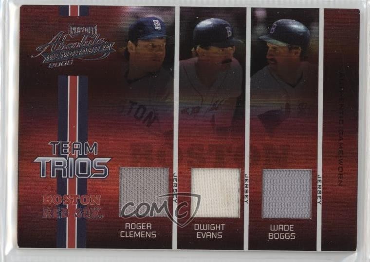 2005 Playoff Absolute Memorabilia Team Trios 41/50 Dwight Evans Wade Boggs 1o1v