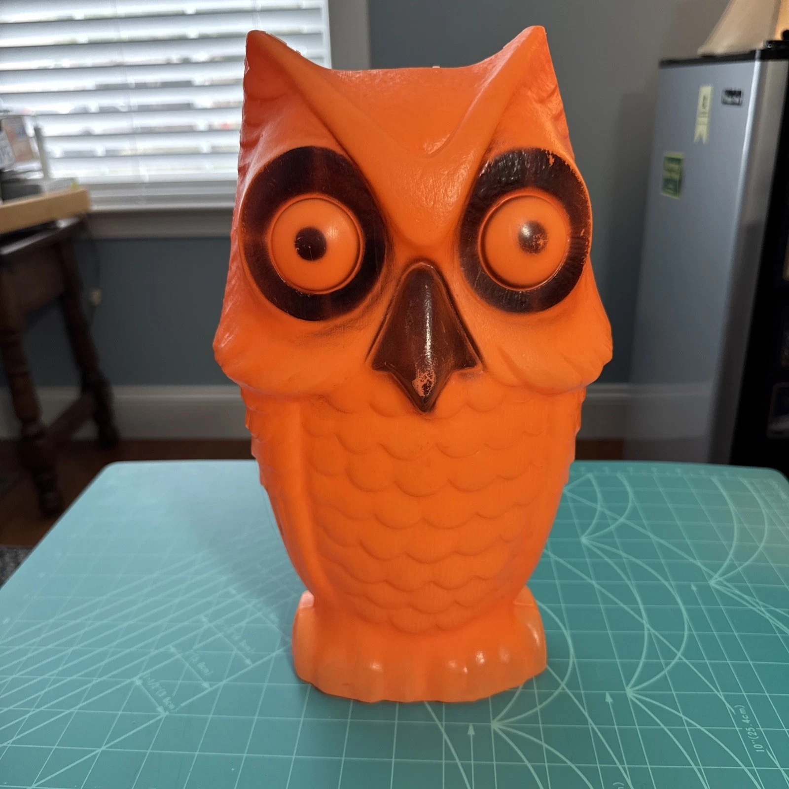 Vintage Orange Halloween Blow Mold 1970’s OWL