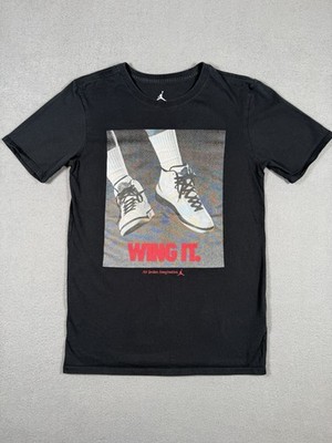 Nike Air Jordan 2 Wing It T-Shirt Size S Black 725017-010 Imagination Poster Tee