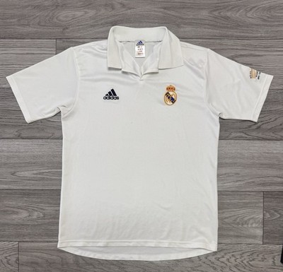 Real Madrid adidas ポロシャツ ホワイト Real Madrid 2001 2002 Home Football Jersey Soccer Shirt Fit Like
