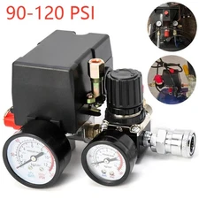 Air Compressor Pressure Switch Control Valve 90-120PSI Pressure Regulator Gauges