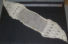 Handmade Antique Vintage Crochet DOILIE DRESSER SCARF OR RUNNER 55" x 12"
