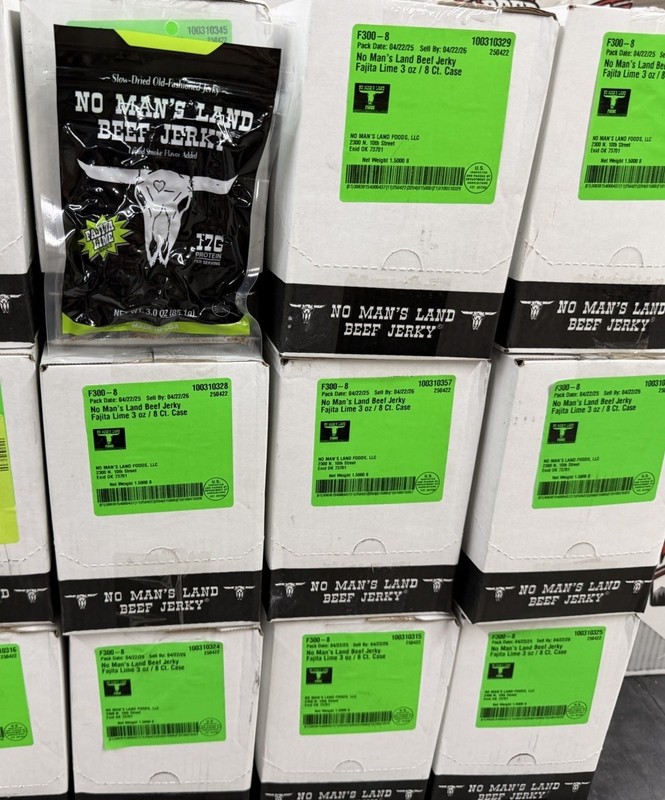 (8) No Man's Land Beef Jerk Fajita Lime 3oz. Bags Bulk 4/22 NO RESERVE YUMMY