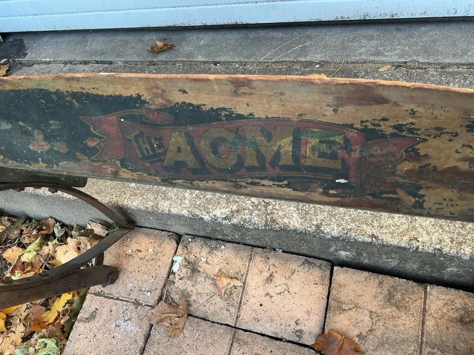 🔥 ASIENTO VAGÓN ACME ANTIGUO RARO, EXCELENTE ESTADO PUBLICIDAD PINTURA ANTIGUA Foto 4 de 4