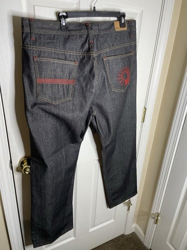 Akademiks Jeans AKDMKS Size 42x32 Mens Baggy Hip Hop Rap Y2K Medium Denim - Picture 2 of 8