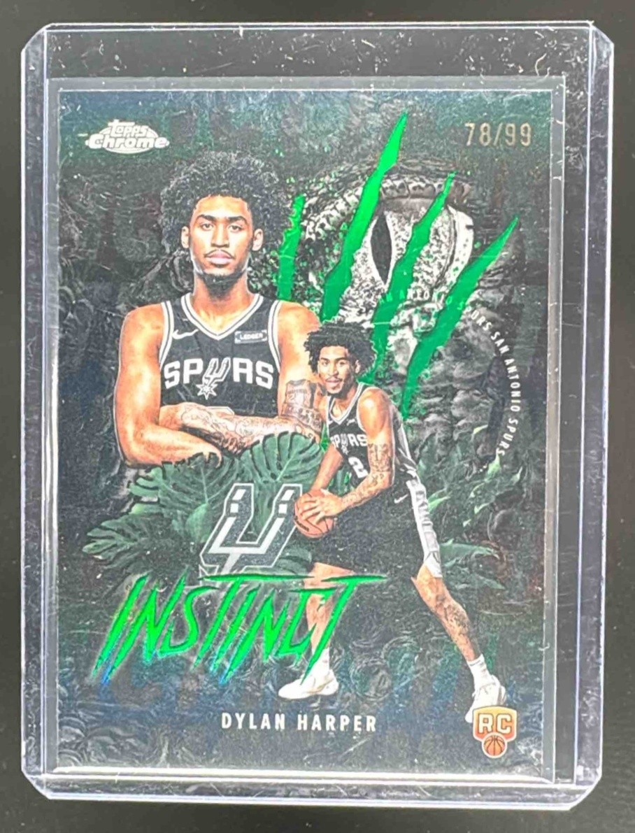 Dylan Harper 2025 Topps Chrome #INS-12 Green Refractor Instinct Rookie RC /99