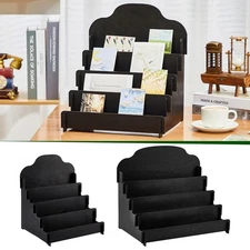 For Postcard Brochure Photos Sticker Holder Wooden Greeting Card Display Stand