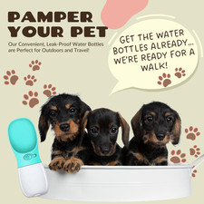 Dog Water Bottle Dispenser  Leak-Proof Portable  Multiple Colors  Sizes