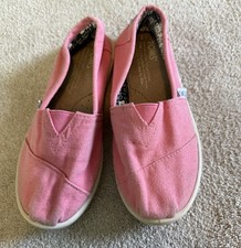 Girls Pink Tom  s Slip On Shoes Size Y2