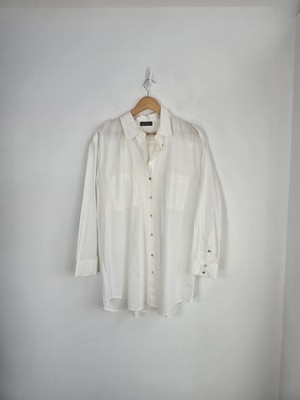 Mint Velvet Shirt Large Cream Unity Style Long Sleeve Scandi Cotton Button Up 