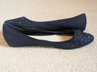 Lela Rose Women's Pointed Ballet Studded Rhinestone Flats 10 Navy Dark Blue — photo 5