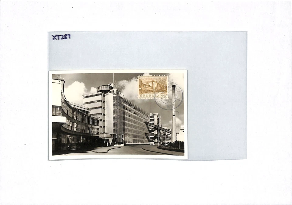 NETHERLANDS 1955 FDC Postcard MAXI-CARD Factory 25c Building of Van Nelle XT287 - Image 4 of 4