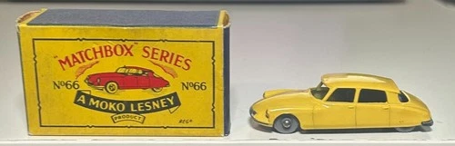 Matchbox Lesney #66 Yellow DS 19 Citroen With Box