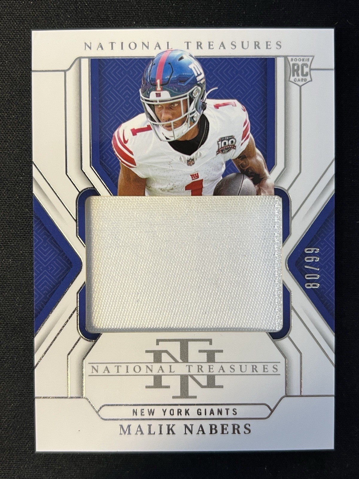 2024 National Treasures Malik Nabers True Rookie Patch Relic RC /99 Giants #211