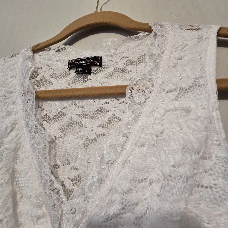 Top Babydoll de Encaje My Michelle De Colección Para Mujer LG Blanco Coqueta Femenino Hada Boho Foto 3 de 4