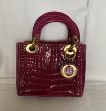 Sac Lady Dior Crocodile Rose