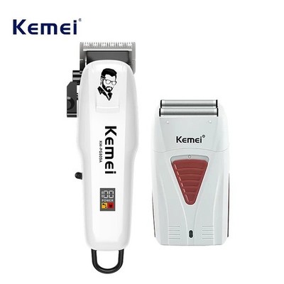 Kemei KM-PG809A Hair Clipper & KM-3382 Shaver USB Rechargeable Trimmer Set
