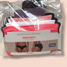 Warners Blissful Benefits XXL 3-Pack Hipster Panties Dig-Free Comfort Waistband