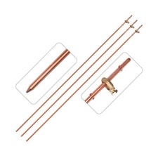3 Pack Grounding Rod with Clamp 4 Feet Long Copper Electrical Ground Rod for ...
