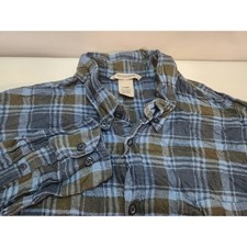 Field and Stream Plaid Flannel Shirt Mens Large Long Sleeve Button Up