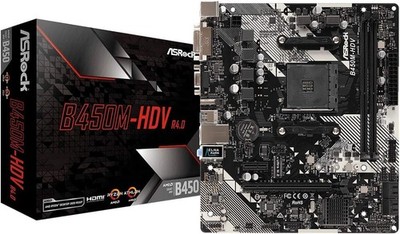 B450M-HDV R4.0 AMD B450 AM4 Socket Ryzen 2000 - 5000 Processors DDR4 3200 64G...