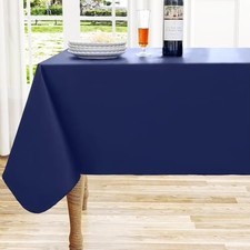 Rectangle Vinyl Tablecloth, Waterproof 84" x 60" Rectangular 1 Navy Blue
