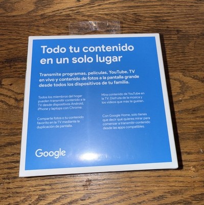 Google Chromecast GA00439 3rd Gen Media Streamer SPANISH LATAM