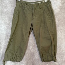 Vintage 90s Nike Sportswear Mid Rise Drawstring Hem Capri Pants Size Small Green