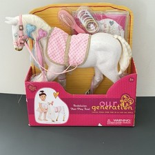 Our Generation 12" Hair Play Foal - Glitter  Hearts Andalusian Horse in White