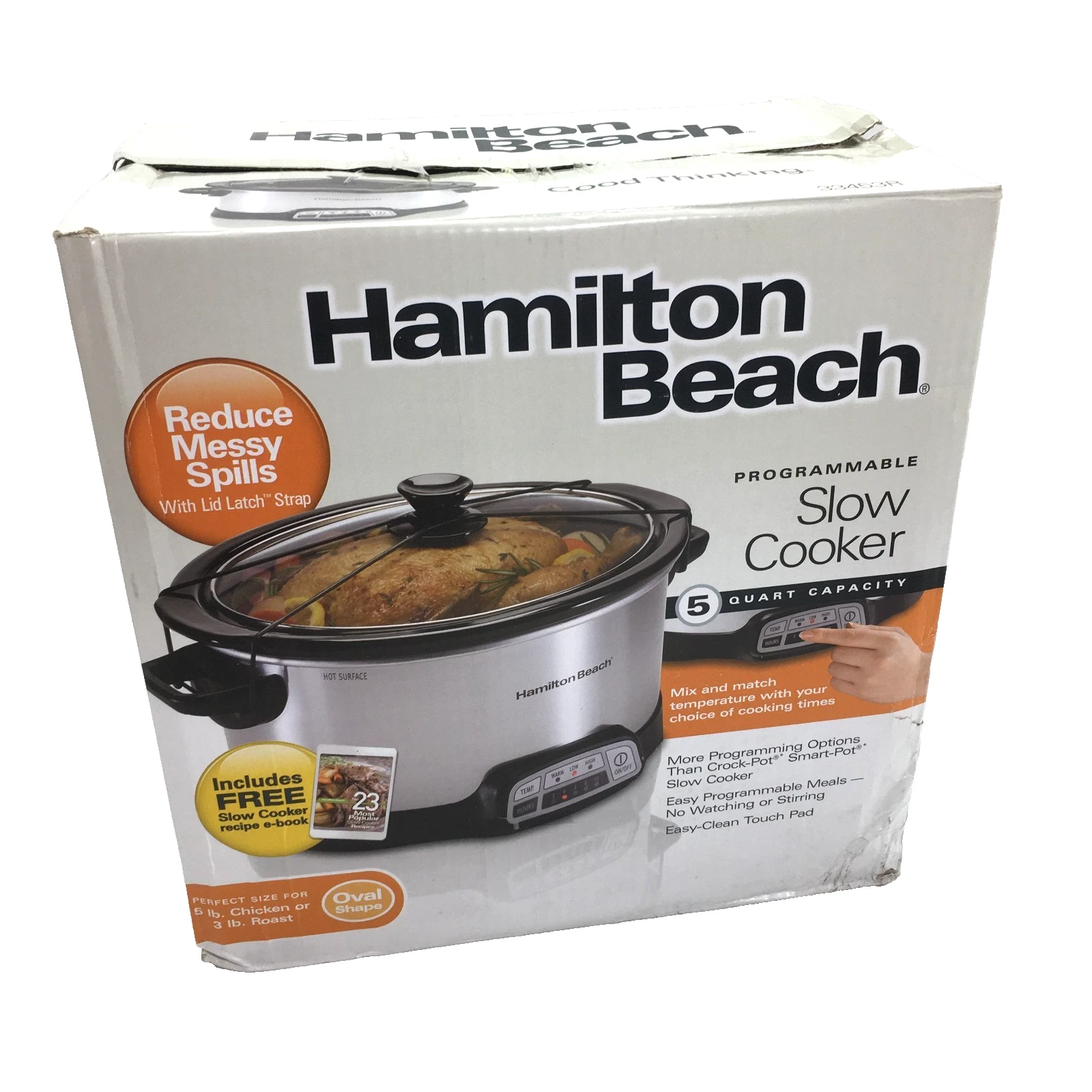 NEW Hamilton Beach 33453R 5 Quart Slow Cooker Digital Programmable 33453
Opens in a new window or ta