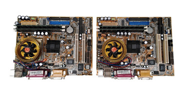 Lot of 2 Asus CUSI-FX Motherboard Rev 1.05 W/ X2 RAM 512 & SPU Intel SL4ZJ