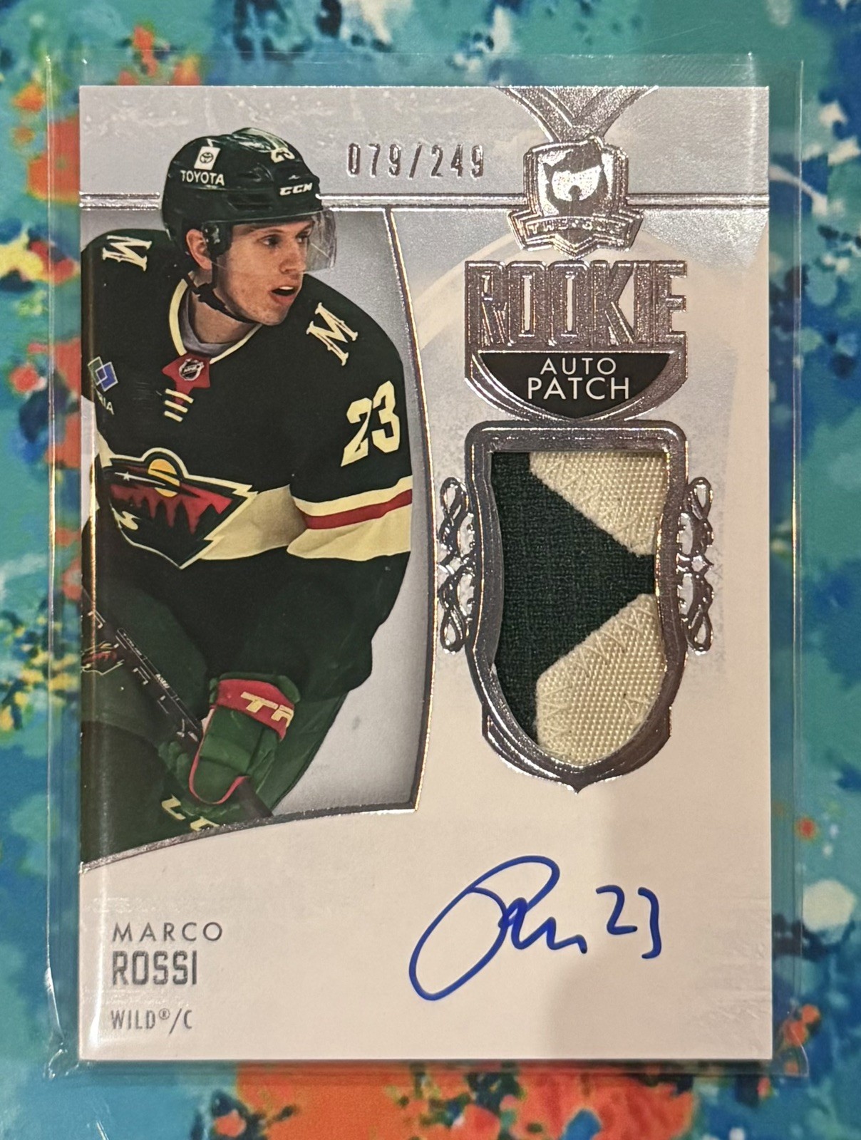 2022-23 Upper Deck The Cup Rookie Patch Auto Marco Rossi #117 /249 MN Wild RC