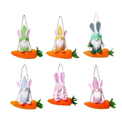 Plush Easter Hare Carrot Toy Wall Hanging Ornament Handmade Carrot Dwarf Doll