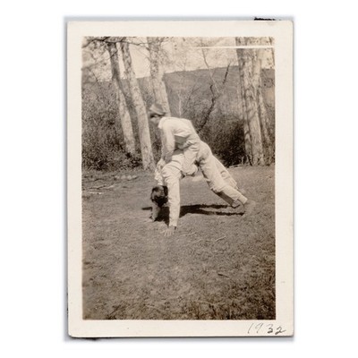 Photograph of Bucking Bronco Play Ride Outdoors c1932 - Cowboy Rodeo Snapshot
