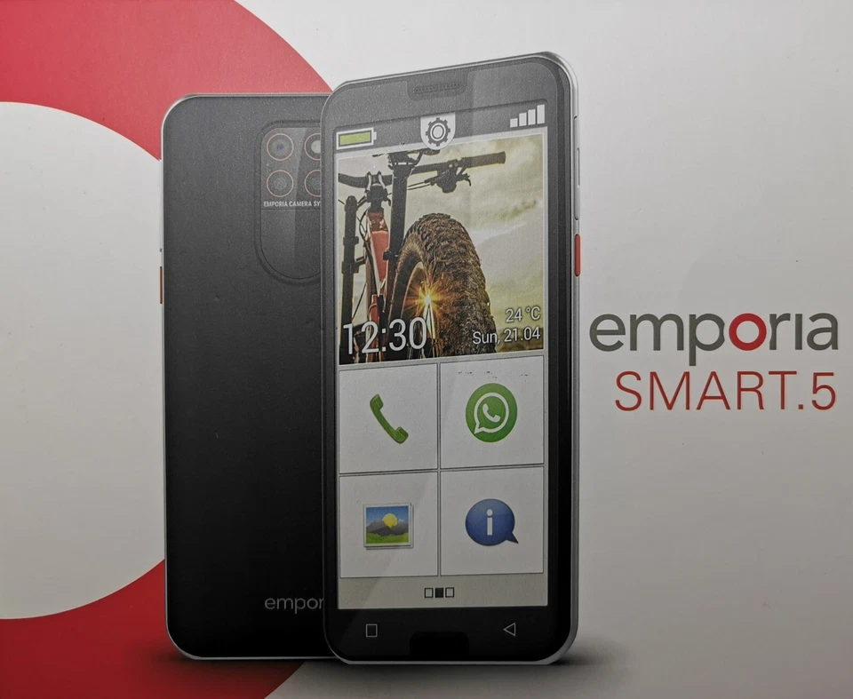 Emporia SMART 5 Senioren-Smartphone 32 GB 5.5 Zoll ,Triple Kamera, Schwarz OVP